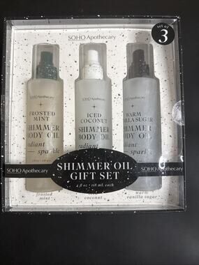 Soho Apothecary Shimmer Oil Gift Set New In Box 07/27